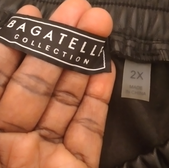 Bagatelle Collection Faux Leather Jogger Black Pants Plus Size Women Size XXL - Picture 12 of 14